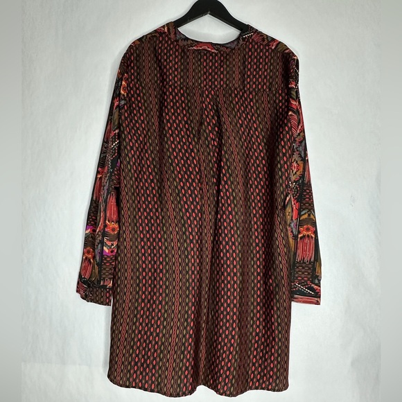 Soft Surroundings Boho Tribal Print Long Sleeve Tunic Aztec Southwestern Size 2X - Picture 11 of 12